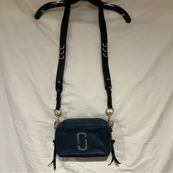 Marc Jacobs Dark Blue Crossbody Bag with Gold Accents - Picture 3 of 12